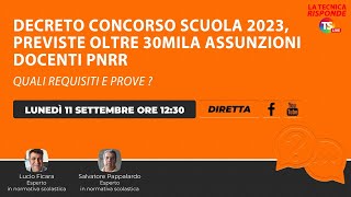 Decreto concorso scuola previste oltre 30mila assunzioni docenti Pnrr quali requisiti e prove [upl. by Adnoel951]