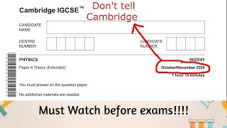 IGCSE Physics paper 4 OctoberNovember 2024 prediction WATCH THIS BEFOR EXAMS [upl. by Sitruc311]