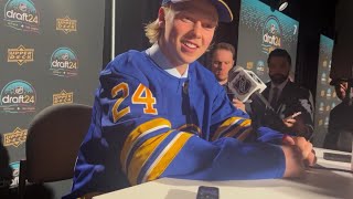 Sabres draft pick Konsta Helenius explains how he grew this season [upl. by Aivataj]