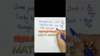 Right Angle Triangle Maths youtubeshorts viralshorts mathmagiczone trignometry [upl. by Beane233]