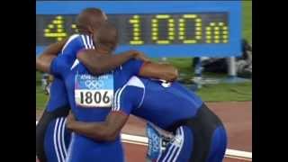 GBvUSAvNigeria4x100m2004 Olympic Games [upl. by Ailehpo]