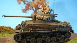 TRUMPETER 172 Sherman M4A3E8 T66 Track  A Building Review [upl. by Aihtenyc]