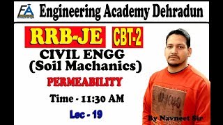 LEC19 SOIL MECHANICS PERMEABILITY RRB JESSC JE [upl. by Milson]