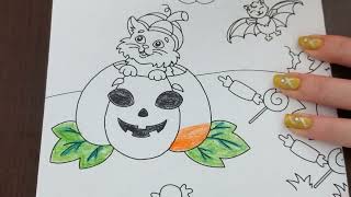 ASMR Halloween Coloring Book 24 [upl. by Llerut336]