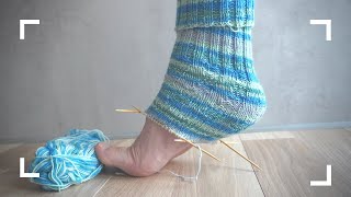 Spiralferse stricken  Socke ohne Ferse  Socken stricken [upl. by Harman]