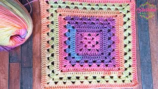 SIMPLE Twist On The Traditional Granny Square Crochet pattern tutorial EASY Granny Square [upl. by Aedrahs]