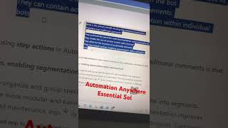 Automation Anywhere Essential solution anywhere a360 viralvideo viralshort solution [upl. by Breban423]