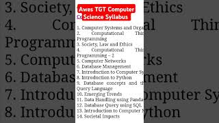 AWES TGT Computer Science Syllabus 2024 awestgtcs awessyllabus tgtcomputerscience [upl. by Opiuuk]