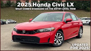 Updated 2025 Honda Civic LX  What Comes Standard On The Base Model [upl. by Lynus]