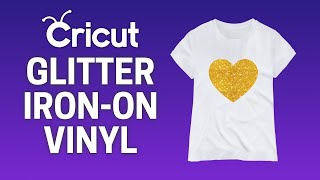 CRICUT GLITTER IRON ON VINYL TUTORIAL  How to Use Heat Transfer Vinyl HTV Guide for Beginners [upl. by Aileda850]