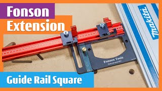 Extension for Length Cutting with Square Guide Rail Track Saw Two Limit Stop woodworking diy [upl. by Dolli131]