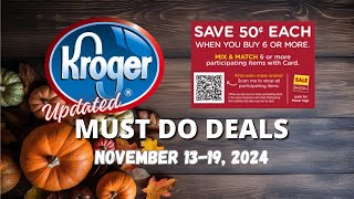 RUN DEALS Kroger UPDATED Must Do Deals for 11131119  Mega Sale Ending Soon  MORE [upl. by Augusto]