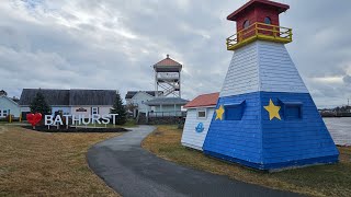 A snowless winter walk in Downtown Bathurst New Brunswick [upl. by Bondie]