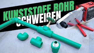 Wasserleitung aus Kunststoff im Garten und Haus Selber Schweißen  30 Euro Ebay Tool [upl. by Woodman]