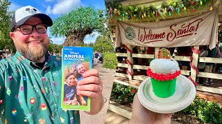 Disney’s Animal Kingdom 2024  NEW Christmas Snacks amp Meeting SANTA In Dinoland  Walt Disney World [upl. by Catie]