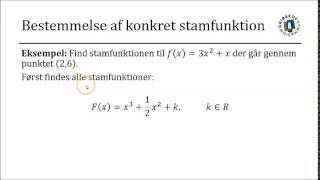 Integralregning I3  Stamfunktion og punkt [upl. by Heigl]