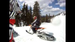 UFO snowbike kit freeriding on stock KTM 450 SXF [upl. by Niko]