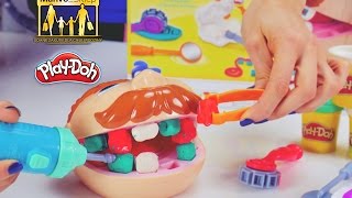 PLAYDOH Drilln Fill Dentysta  Kolorowe zęby  Hasbro B5520 4K [upl. by Euk]