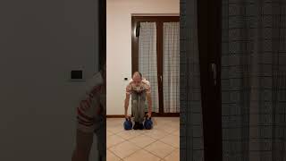 Double kettlebell clean amp press feet together 2 kg 20 x 3 reps [upl. by Eittap]