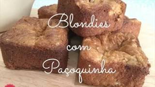 BLONDIES DE PAÇOCA E CHOCOLATE AMARGO  Receita fácil e deliciosa [upl. by Selene]