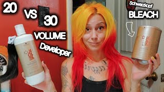 BLEACHING BLACK HAIR swatches with 20 AND 30 VOLUME DEVELOPER from BLONDME Schwarzkopf [upl. by Jammal583]