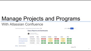 Confluence for Project Management Project Portfolio Dashboards and Status Reports [upl. by Alvie]