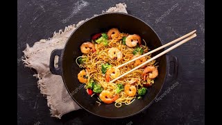 Wok de Vegetales Con Camarones y Fideos de Konjac Ideas Almuerzo o Cena Dieta Keto [upl. by Mctyre429]