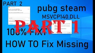 error in resource files PUBG Steam msvcp140 How to FIX 100 PART 1 [upl. by Desiree]