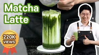 The best Iced Matcha Latte recipe  Green Tea latte  Better than Starbucks [upl. by Alake849]