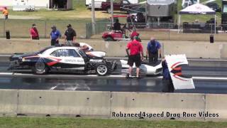 Super Gas qualifying including Bryan Gillespies Crash New England Dragway [upl. by Samau]