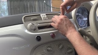 Radio Removal Fiat 500 20072013  JustAudioTips [upl. by Rutherford663]