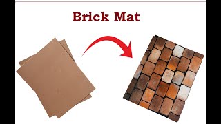 DIY Brick mat from cardboard How to create brick effect [upl. by Ennaitak528]