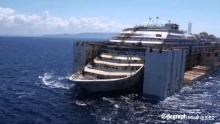 Timelapse of Costa Concordia towed to Genoa for scrapping [upl. by Llorrac189]