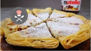 Crepes mit Nutella  Crepes Grundteig  mit oder ohne Crepes Maschine  Kikis Kitchen [upl. by Riggins]