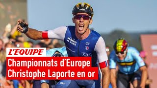 Cyclisme  Christophe Laporte sacré champion dEurope devant Wout Van Aert  le résumé de la course [upl. by Micah]