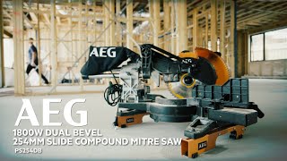 AEG’s 1800W 254mm Dual Bevel Slide Compound Mitre Saw [upl. by Russia]