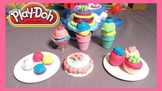 PlayDoh Cake and Ice Cream Confections Sweet Shoppe 40 Accessories NEW [upl. by Leipzig]