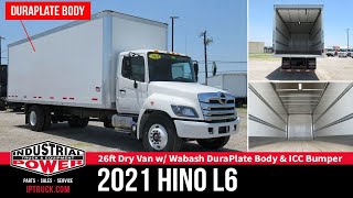 New 2021 Hino L6 26ft Box Truck  New Wabash Dry Van body w ICC Bumper [upl. by Warfourd935]