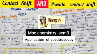 contact shift amp pseudo contact shifthindiMsc chemistry lectures in hindinmr spectroscopy shifts [upl. by Drisko646]