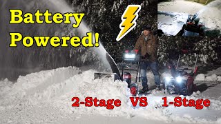 ✅ 2Stage vs 1Stage 80V Electric Snowblower Comparison  PowerSmart 6Ah Battery Cordless [upl. by Asimaj]