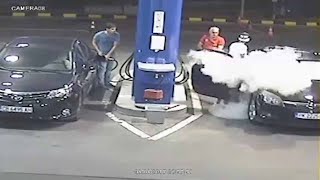 Man Extinguishes Smoker At Gas Station [upl. by Mcmahon]