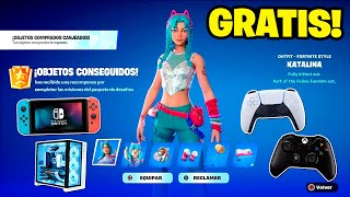 GUIA COMPLETA Como CONSEGUIR GRATIS la SKIN de KATALINA en FORTNITE PS XBOX SWITCH y PC [upl. by Annoyi]