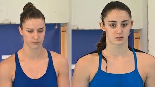 Womens Diving Beautifull  Cecilia BRAGANTINI  Matilde BORELLO  1m Springboard Diving [upl. by Lorianna307]