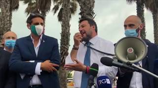 Comizio di Matteo Salvini in piazza a Fermo [upl. by Ellessig]