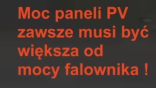 Dlaczego moc paneli ma być większa niż moc falownika [upl. by Hemminger]