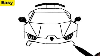 How to draw a lamborghini Huracan [upl. by Rusert]