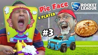 PIE FACE CHALLENGE GAME w Lets Play ROCKET LEAGUE Part 3 BOTS FGTEEV Family Fun [upl. by Ecyned249]