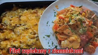 Filet zapiekany z ziemniakami i dodatkami [upl. by Roshan978]