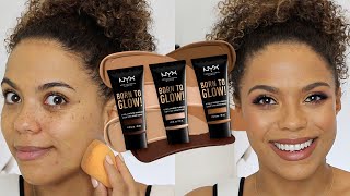 NYX Born to Glow Foundation Review  Wear Test 12 DAYS of FOUNDATION DAY 6 [upl. by Didier]