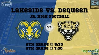 Lakeside vs DeQueen 9th Grade Football [upl. by Rudman]